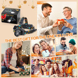 Brightify Headlamp Rechargeable, Bright LED Head Lamp with White Red Light, LED Headlamp Motion Sensor 90° Adjustable Zoomable 6 Modes Head Lights for Forehead for Adults Running Hunting Camping Hiking Fishing