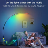 Brightify RGB Floor Lamp with 3 Color Temperatures, Ultra Bright 1800LM Smart Arc LED Floor Lamp with Remote Control, Music Sync, Scene Modes, Modern Standing Tall Lamp