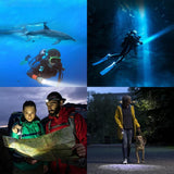 Brightify Scuba Diving Flashlight 10000 Lumen Diving Light, IPX8 Waterproof Snorkeling Light Rechargeable, 3 Modes Submarine Flashlight, Professional Underwater LED Flashlight for Deep Sea Cave, Diving