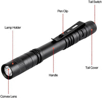 Brightify Pen Flashlight,5PCS Led Pen Light Flashlights with Clip,500 Lumen Mini Pocket Flashlight Small Penlight Inspection Flashlight