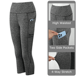 Frontwalk Women High Waist Capris Leggings Activewear Workout Running Cropped Pants with Pockets
