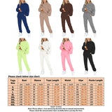 Frontwalk Long Sleeve Sweatsuits For Womens Solid Color Casual Lounge Sets Long Sleeve Activewear Joggers Outfits