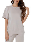 Sexy Dance Women Tops Short Sleeve Shirts Casual Dressy Summer Tops