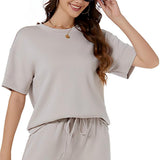 Sexy Dance Women Tops Short Sleeve Shirts Casual Dressy Summer Tops