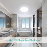 Brightify 12 Inch Ceiling Light, 24W Surface Flat LED Ceiling Light for Indoor/Outdoor, IP54 Waterproof Round Ceiling Light Fixture for Bathroom, Bedroom, Kitchen, Hallway, Balcony