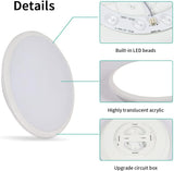 Brightify 12 Inch Ceiling Light, 24W Surface Flat LED Ceiling Light for Indoor/Outdoor, IP54 Waterproof Round Ceiling Light Fixture for Bathroom, Bedroom, Kitchen, Hallway, Balcony