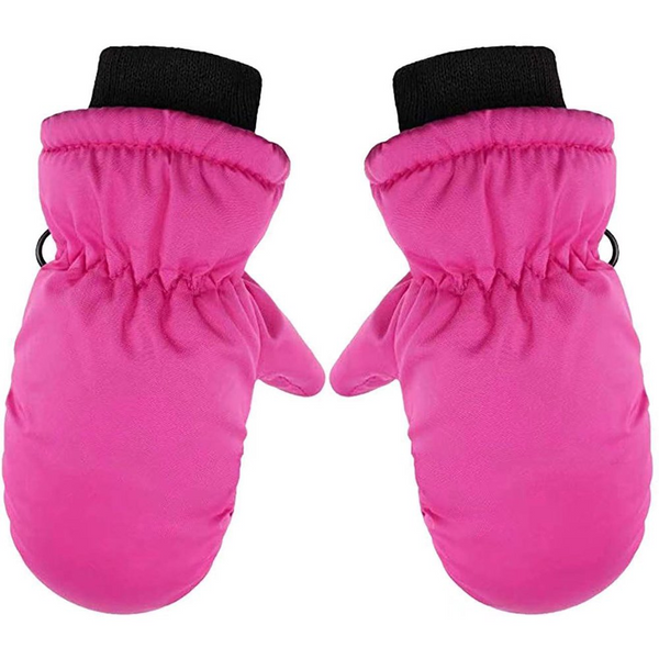LUXUR Children Ski Skating Gloves Thickened Solid Color Warm Gloves Winter Full Finger Mittens For 1-4 Years Kids