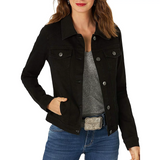 LUXUR Denim Jacket for Womens Girls Casual Boyfriend Jean Coat Long Sleeve Button Down Jean Outwear