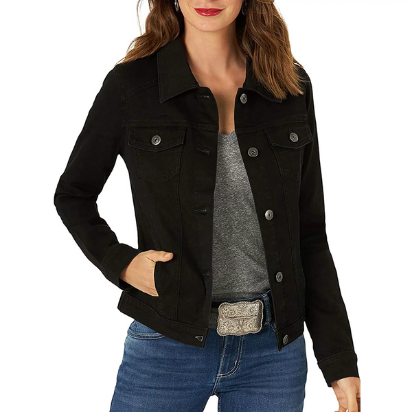 LUXUR Denim Jacket for Womens Girls Casual Boyfriend Jean Coat Long Sleeve Button Down Jean Outwear