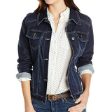 LUXUR Denim Jacket for Womens Girls Casual Boyfriend Jean Coat Long Sleeve Button Down Jean Outwear