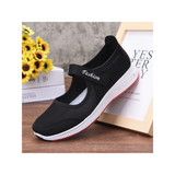 LUXUR Shoes for Elderly Women Working Mary Jane Extra Wide Sneakers Flat Non Slip Casual Shoes