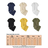 LUXUR Men Lapel Collar Nightwear Wide-Leg Button Down Pajama Set Summer Pjs Sets Solid Color Loungewear