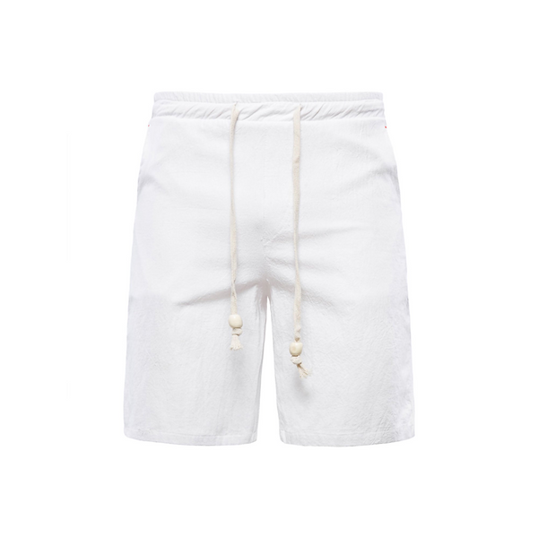LUXUR Men Regular Fit Casual Shorts Elastic Waist Drawstring Beach Shorts with Pockets