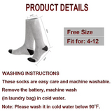 LUXUR Men Skiing Electric Socks Warm Feet Over The Calf Heating Sock with Battery