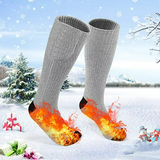LUXUR Men Skiing Electric Socks Warm Feet Over The Calf Heating Sock with Battery