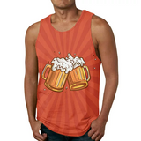 LUXUR Men's Muscle Shirts Oktoberfest Summer Tops Bavarian Traditional Tank Sleeveless Mens Casual Digital Print Lightweight German Men