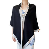 LUXUR Winter Warm Wraps Color Block Scarf Ladies Patchwork Cashmere Feel Long Shawl Outdoor Scarves