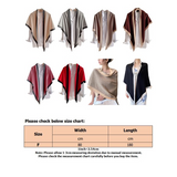 LUXUR Winter Warm Wraps Color Block Scarf Ladies Patchwork Cashmere Feel Long Shawl Outdoor Scarves