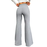 LUXUR Women High Rise Flare Pant Bell Bottom Wide Leg Pants Stretch Waist Long Trouser Jeggings