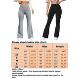 LUXUR Women High Rise Flare Pant Bell Bottom Wide Leg Pants Stretch Waist Long Trouser Jeggings