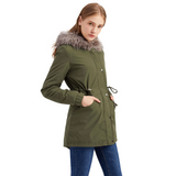 LUXUR Women Hooded Warm Winter Thicken Long Parka Jackets Coats with Lined Zip Up Outerwear Jacket Anoraks