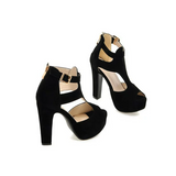 LUXUR Women Work Casual High Heels Sandals Fashionable Hollow Out Open Toe Pumps