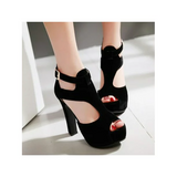 LUXUR Women Work Casual High Heels Sandals Fashionable Hollow Out Open Toe Pumps