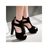 LUXUR Women Work Casual High Heels Sandals Fashionable Hollow Out Open Toe Pumps