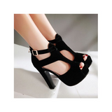 LUXUR Women Work Casual High Heels Sandals Fashionable Hollow Out Open Toe Pumps