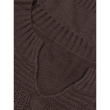 LUXUR Womens V Neck Sweaters Long Sleeve Cable Knit Pullover Jumper Tops Casual Winter Fall Chunky Knitwear Outwear