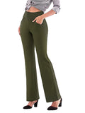 Sexy Dance Women Dress Lounge Pants Business Elastic Waist Casual Stretch Work Trousers Slacks with 4 Pockets