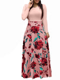 Sexy Dance Women Summer Autumn Floral Print Boho Skirt Dress Short Sleeve Party Bodycon Long Maxi Dress Beach Sundress