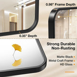 Brightify 24x36 Inch Rectangluar Black Metal Framed Bathroom Mirror for Wall