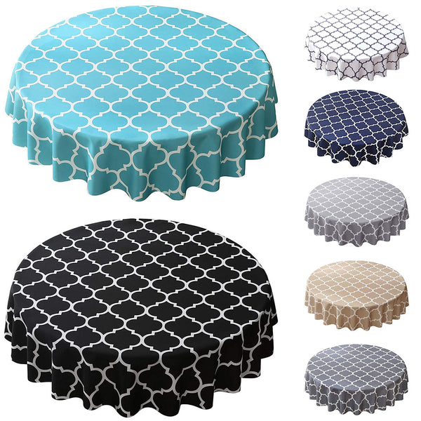 Round Tablecloth Wipeable Waterproof Oil-Proof Table Cloth Cover Home Room Decor