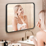 Brightify 24x36 Inch Rectangluar Black Metal Framed Bathroom Mirror for Wall