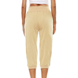 Women's capris pants Loose Fit jogger cropped Pants Workout Yoga Lounge Pants with Pockets