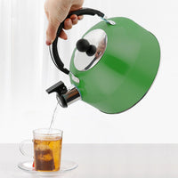 3L Stainless Steel Whistling Kettle Tea Pot Teapot With Foldable Handle Stovetop