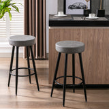 Gplesas Durable Barstool Round Shape Mordern Chairs 2-Pcs Set Sturdy Bar Stools Furniture Counter Kitchen