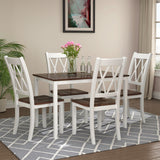 Gplesas Home Solid Table Set Cross Back Modern Counter Height Tables 1 Smooth Dining Sets 5-Piece Restaurant Kitchen
