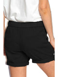 Women Folded Hem Short Hot Pants Plain Straight Leg Beach Shorts Mini Pant Buckle Bottoms