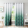 1 Piece Gradient Color Room Darkening Curtain Grommet Blackout Window Curtain Eyelet Ring Top Window Drapes Thermal Insulated Curtain Panel