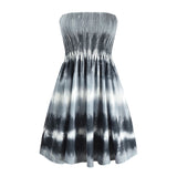 Sleeveless Strapless Off Shoulder A-line Dress Swing Hem Loose Fit Floral Printed T Shirt Dresses