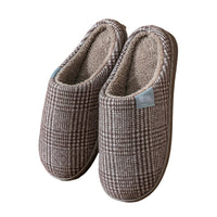 Womens Mens Winter House Slippers Flat Heels Plush Slippers Closed Toe Winter Soft House Casual Shoes