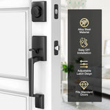 Brightify Matte Black Front Door Handle Set with Door Lever