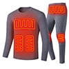 Ploreser Heated Underwear Shirt with Pants Washable USB Charging Electric Thermal Heating Insulated Clothes with 3 Level Temperature Setting Cold-Proof Underwear Men/Women Outdoor Winter Heating