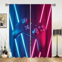 Goory Adults Teens Gamepad Bedroom Curtains Video Game Player Window Curtains for Kids Boys Modern Gamer Window Treatments Drapes Decor Living Room Darkening Curtains