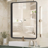 Brightify 24x36 Inch Rectangluar Black Metal Framed Bathroom Mirror for Wall