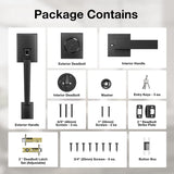 Brightify Matte Black Front Door Handle Set with Door Lever