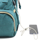 Large Backpack Diaper Bag with Changing Station, Foldable Crib Baby Bed Mommy Travel Nursing Bag Waterproof Tote Shoulder Nappy Bag Bottle Insulated Bag