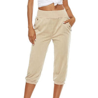 Women's Harem pants Loose Fit Capri Pants Jogger Workout Yoga Lounge Pants with Pockets